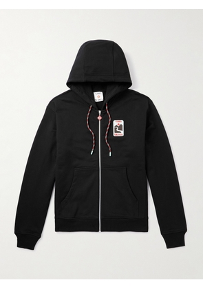 Casablanca - Logo-Appliquéd Cotton-Jersey Zip-Up Hoodie - Men - Black - XS