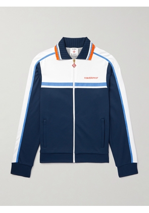 Casablanca - Logo-Embroidered Striped Piqué Track Jacket - Men - Blue - XS