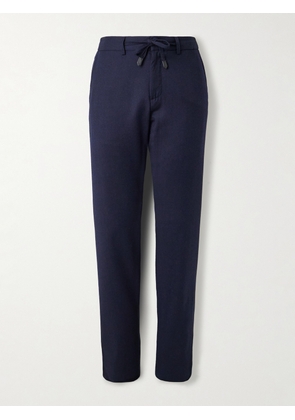 Canali - Tapered Wool-Flannel Drawstring Trousers - Men - Blue - IT 46