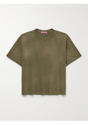 The Elder Statesman - Sunbleached Cotton and Cashmere-Blend Jersey T-Shirt - Men - Green - S