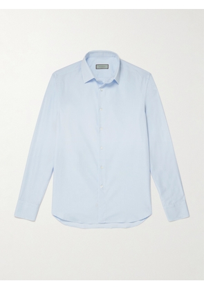 Canali - Cutaway-Collar Cotton-Poplin Shirt - Men - Blue - EU 37