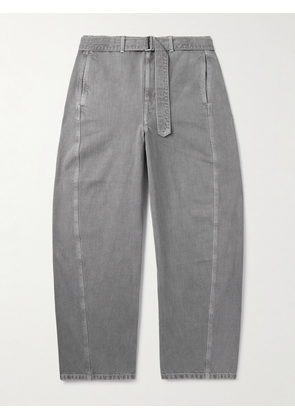 LEMAIRE - Twisted Wide-Leg Belted Jeans - Men - Gray - XS