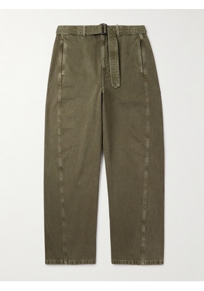 LEMAIRE - Twisted Wide-Leg Belted Jeans - Men - Green - XS