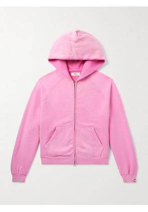 Cherry Los Angeles - Logo-Appliquéd Cotton-Jersey Zip-Up Hoodie - Men - Pink - XS