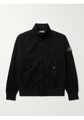 Stone Island - Panama Cotton-Canvas Zip-Up Jacket - Men - Black - S
