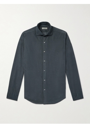 Canali - Slim-Fit Garment-Dyed Cotton-Corduroy Shirt - Men - Blue - S