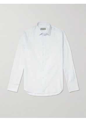 Canali - Herringbone Cotton Shirt - Men - Blue - EU 37