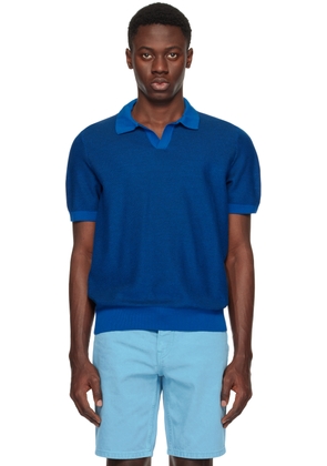 BOSS Navy Open Placket Polo