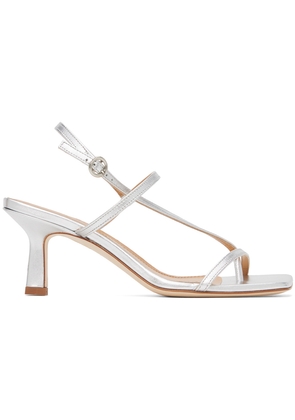 Aeyde Silver Elise Heeled Sandals