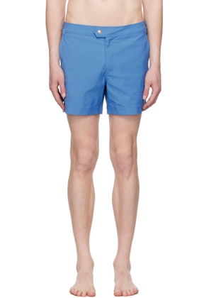 TOM FORD Blue Poplin Swim Shorts
