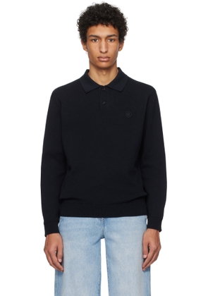 BOSS Navy Cotton Knit Polo