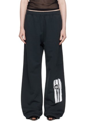 MM6 Maison Margiela Black Unbrushed Sweat Lounge Pants