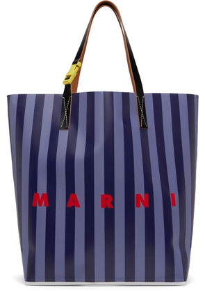 Marni Blue Striped Tribeca Shopping Tote