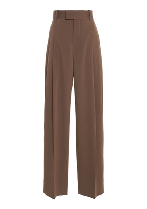 Bottega Veneta Stretch Melange Wool Straight-Leg Pants - Moda Operandi