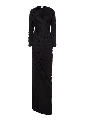 Bottega Veneta - Ruched Jersey Maxi Dress - Brown - IT 38 - Moda Operandi