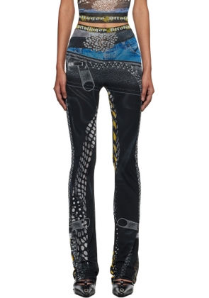 Ottolinger Black & Off-White Mesh Lounge Pants