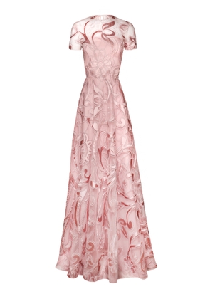 Naeem Khan Abstract Patterned Tulle Gown - Moda Operandi