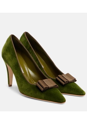 Manolo Blahnik Readorhi bow-detail velvet pumps