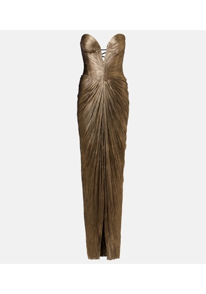 Maria Lucia Hohan Alessandra gathered silk bustier gown