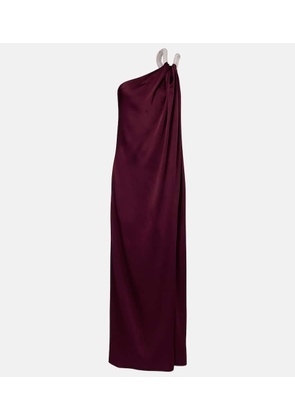 Stella McCartney Draped embellished one-shoulder satin gown