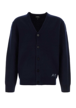 A. P.C. Navy Blue Wool Cardigan