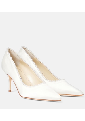 Manolo Blahnik Kifat 70 embellished satin pumps