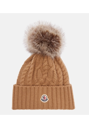 Moncler Logo wool and cashmere beanie