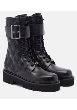 Valentino Garavani Quiltie 67 leather combat boots