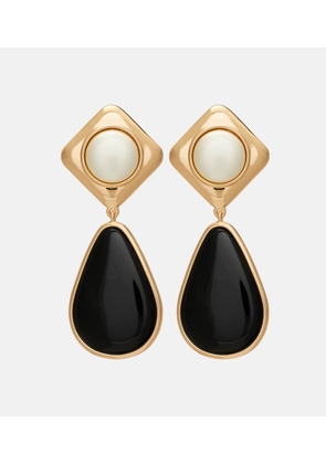 Self-Portrait Gold-plated drop earrings