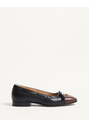 Valentino Garavani Valet Du Roi Ballerina In Kidskin Man BLACK/COFFE 44