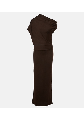 Staud Mabel one-shoulder wool maxi dress