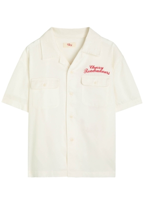 Cherry Los Angeles Roadrunner Embroidered Satin-twill Shirt - White - L