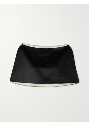 The Row - Mabel Hammered Wool And Silk-blend Satin Cape - Black - x small,small,medium,large