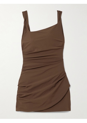 SIR. - Draped Twisted Stretch-crepe Mini Dress - Brown - 00,1,2,3,4