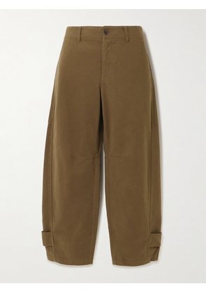 FRAME - The Twisted Cotton-twill Tapered Pants - Brown - 23,24,25,26,27,28,29,30,31,32