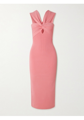 Cult Gaia - Dawnette Cutout Knotted Ribbed-knit Midi Dress - Pink - xx small,x small,small,medium,large