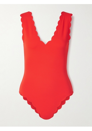 Marysia - Charleston Scalloped Seersucker Swimsuit - Red - x small,small,medium,large