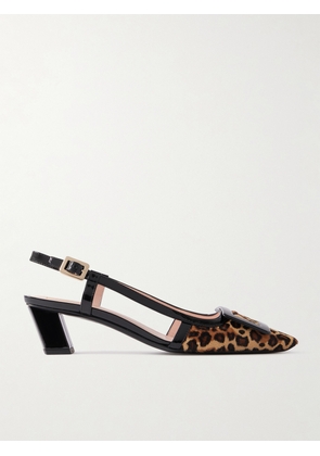 Roger Vivier - Belle Vivier 45 Patent Leather-trimmed Leopard-print Pony Hair Slingback Pumps - Animal print - IT36,IT36.5,IT37,IT37.5,IT38,IT38.5,IT39,IT39.5,IT40,IT40.5,IT41