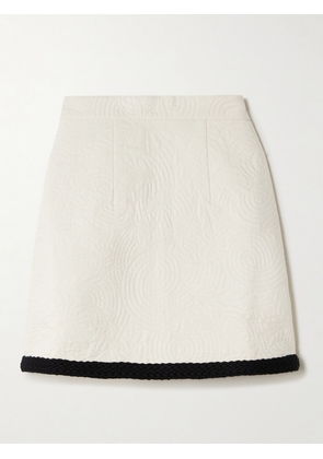 Emporio Sirenuse - Giuliana Braid-trimmed Quilted Cotton Mini Skirt - White - IT36,IT38,IT40,IT42,IT44,IT46,IT48,IT50
