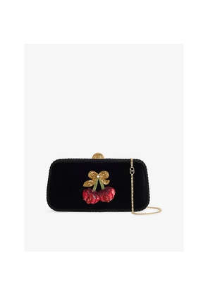 Womens Valentino Garavani Embellished Carry Secrets Velvet Clutch Bag