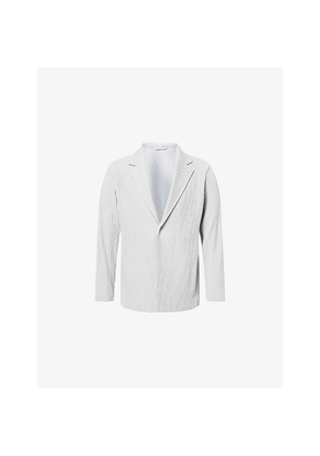 Mens Homme Plisse Issey Miyake Basics Notch-Lapel Slim-Fit Knitted Blazer