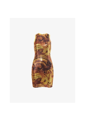 Womens Roberto Cavalli Ambra Graphic-Print Sequined Mini Dress