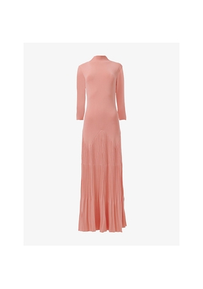 Womens Leem Pleated Slim-Fit Knitted Maxi Dress