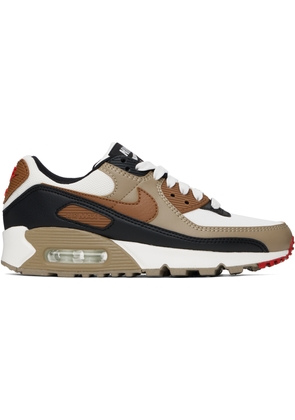 Nike White & Brown Air Max 90 Sneakers