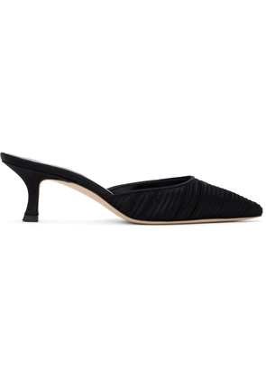 Manolo Blahnik Black Carolynemu Mules