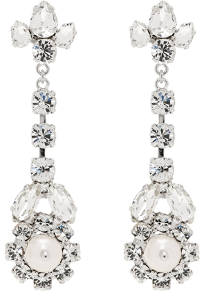 Simone Rocha Silver Victorian Pearl & Crystal Drip Earrings