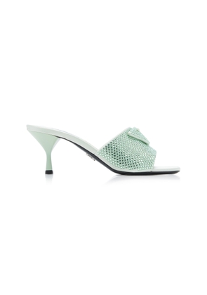 Prada Crystal-Covered Satin Sandals - Moda Operandi