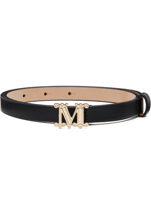Max Mara Black Leather Monogram Belt