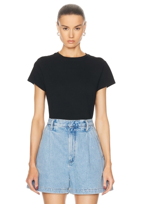AGOLDE Adine Shrunken Tee in Black - Black. Size S (also in XS).