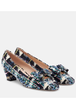 Valentino Garavani Bowow 45 bow-detail tweed pumps
